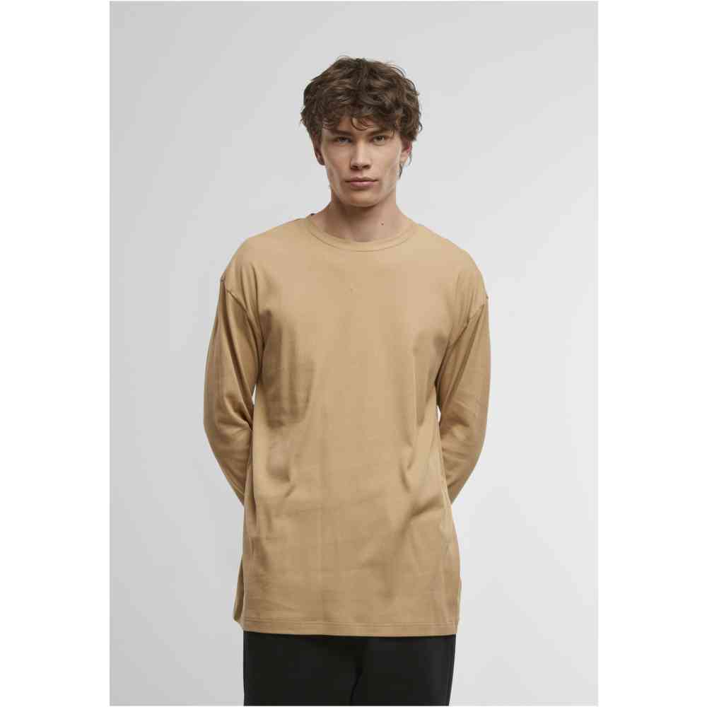 Urban Classics - Organic Boxy Rib Lange Ã¤rmel top - Beige